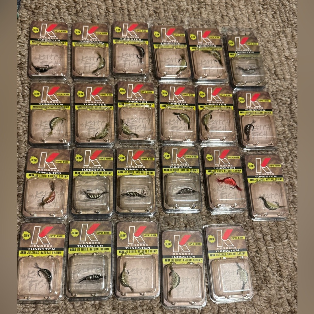Kenders Tungsten Akua Jigs Series Natural Shrimp 23 Total Size 1/32oz #8Hook